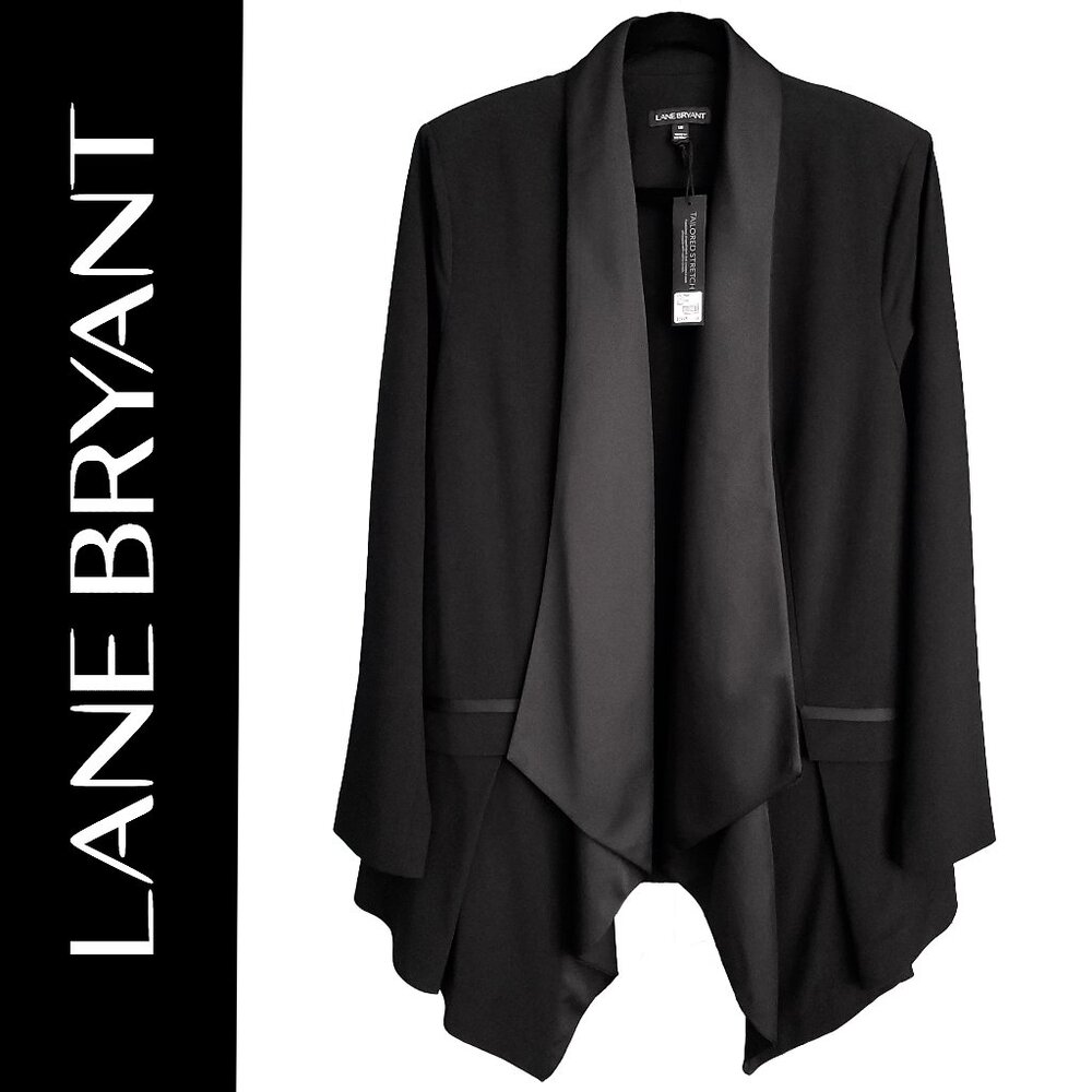 LANE BRYANT ~ Tailored Stretch Drape Front Blazer Jacket ~ NWT Sizes 18 + 22